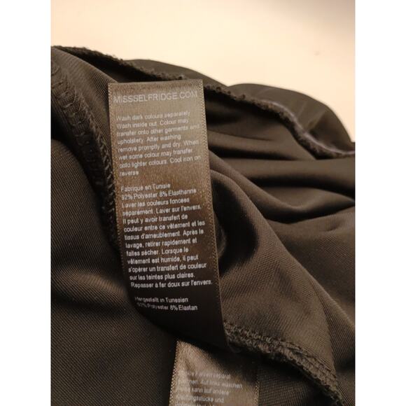 Miss Selfridge Women's Black Velvet Knee Length Babydoll Dress Waist Tie Size 8 - Picture 9 of 12